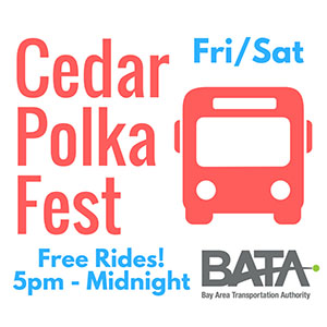 Bus Ad Sign at Cedar Polka Fest